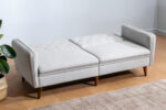 3 seater sofa-bed PWF-0179  fabric in cream color 202x82x83cm - Слика 2