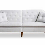 Тросед-кревет PWF-0179 ткаенина во крем боја 202x82x83 см