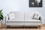 3 seater sofa-bed PWF-0179  fabric in cream color 202x82x83cm - Слика 3