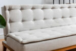3 seater sofa-bed PWF-0179 fabric cream color 180x80x78cm - Слика 5