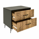 Nightstand PWF-0279 with 2 drawers in dark grey - pine colour 50x40x55cm - Слика 3
