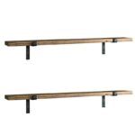 Wall Shelf 2 pcs PWF-0314 walnut - black 60x14x16cm