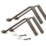 Wall Shelf 2 pcs PWF-0314 walnut - black 60x14x16cm - Image 4