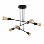 Ceiling light PWL-0102 Ε27 in black color D75x50cm - Image 3