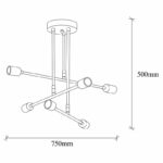 Ceiling light PWL-0102 Ε27 in black color D75x50cm - Image 4