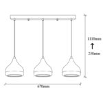 Ceiling lamp three-light Elprecious E27 black-bronze 67x17x110cm - Image 3