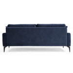 3-seater sofa Fortune velvet navy blue-black 205x88x90cm - Слика 5
