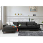 Corner sofa PWF-0503 right corner velvet anthracite-black 308x190x100/92cm - Image 2