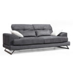 Sofa 3-seater PWF-0508 fabric anthracite-black 225x79x92cm