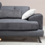 Sofa 3-seater PWF-0508 fabric anthracite-black 225x79x92cm - Image 3