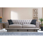 3-seater sofa PWF-0522 fabric gray-black 230x95x78cm - Слика 2
