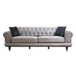 3-seater sofa PWF-0522 fabric gray-black 230x95x78cm