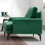 Armchair Fortune velvet green-black 80x90x88cm - Слика 2