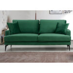 2-seater sofa Fortune velvet green-black 175x90x88cm - Слика 2