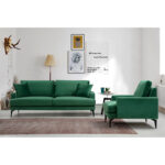 2-seater sofa Fortune velvet green-black 175x90x88cm - Слика 3