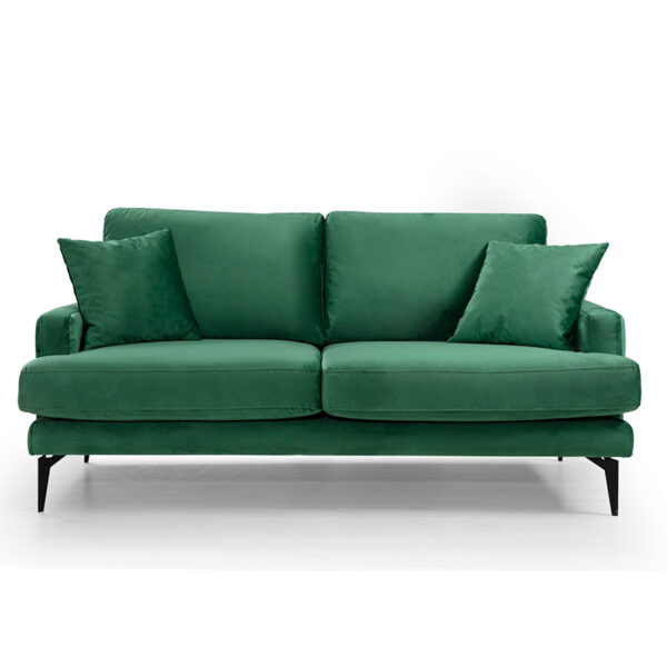 2-seater sofa Fortune velvet green-black 175x90x88cm