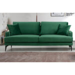 3-seater sofa Fortune velvet green-black 205x90x88cm - Слика 2