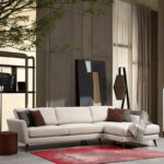 Corner sofa-bed PWF-0526 left corner fabric beige-walnut 303x168x85cm - Image 2