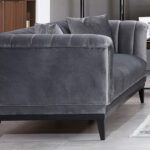 3-seater sofa PWF-0541 anthracite velvet 255x89x79cm - Слика 3
