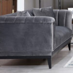 2 seater sofa PWF-0541 anthracite velvet 190x89x79cm - Слика 3
