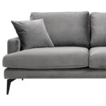 Sofa 2-seater Fortune velvet anthracite-black 175x90x88cm - Image 3