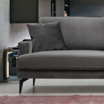 3-seater sofa Fortune velvet anthracite-black 205x90x88cm - Слика 3