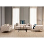 Armchair PWF-0579 fabric ecru 108x90x70cm - Image 2