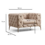 Armchair PWF-0579 fabric ecru 108x90x70cm - Image 5