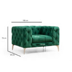 Armchair PWF-0579 fabric green 108x90x70cm - Слика 4