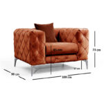 Armchair PWF-0579 fabric tile 108x90x70cm - Слика 6