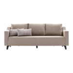 3 seater sofa-bed PWF-0592 fabric cream 230x90x74cm - Image 3