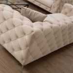2 seater Chesterfield type sofa PWF-0579 fabric ecru 197x90x73cm - Слика 3