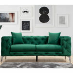 2 seater Chesterfield type sofa PWF-0579 fabric green 197x90x73cm - Слика 2