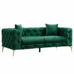Двоседна гарнитура тип Честерфилд PWF-0579 со боја на ткаенина зелена 197x90x73 см