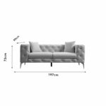 2 seater sofa PWF-0579 fabric tile 197x90x73cm - Image 4