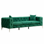 3 seater sofa PWF-0579 Chesterfield type fabric green 237x90x73cm
