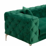 3 seater sofa PWF-0579 Chesterfield type fabric green 237x90x73cm - Image 3