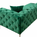 3 seater sofa PWF-0579 Chesterfield type fabric green 237x90x73cm - Image 4