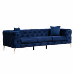 3 seater sofa PWF-0579 Chesterfield type fabric blue 237x90x73cm