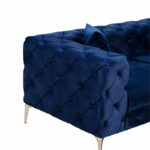 3 seater sofa PWF-0579 Chesterfield type fabric blue 237x90x73cm - Image 3