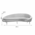 3 seater sofa PWF-0574 left corner fabric beige 255x120x85cm - Image 4