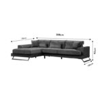 Corner sofa PWF-0575 right corner fabric blue 308/190x92cm - Слика 6