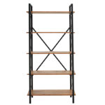 Bookcase Wook walnut-black 90x34x180cm - Слика 2