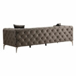 3 seater sofa PWF-0579 Chesterfield type fabric dark grey 237x90x73cm - Image 3