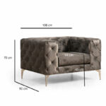 Armchair PWF-0579 fabric dark grey 108x90x70cm - Image 4