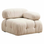 Polymorphic sofa Divine with fabric in cream color 288/190x75cm - Image 3