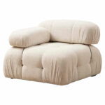 Polymorphic sofa Divine with fabric in cream color 288/190x75cm - Image 4