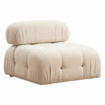 Polymorphic sofa Divine with fabric in cream color 288/190x75cm - Image 5