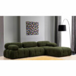 Polymorphic sofa Divine with fabric in green color 288/190x75cm - Image 2