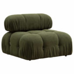 Polymorphic sofa Divine with fabric in green color 288/190x75cm - Image 5